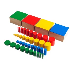 Cilindri colorați din lemn Montessori (set mare) - Img 4