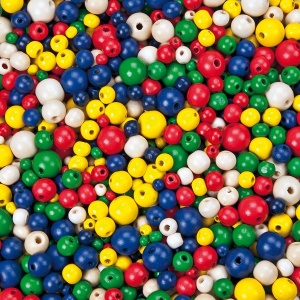 Mărgele din lemn, colorate 250 g