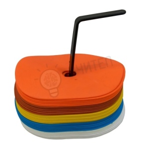 Markere rotunde Ф15 cm cu gaură, 30 bucăți, 5 culori, set cu suport - Img 2