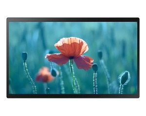 Samsung LFD QB24R 24" Display Interactiv Touch cu rezoluție 1920x1080, luminozitate 350nit, timp de răspuns 8ms, raport 16/7, sistem de operare Tizen, conexiune WiFi și Bluetooth, porturi DVI-D și HDMI 2.0.