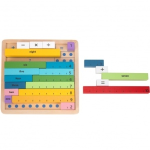 Tablă matematică din lemn Învățăm să numărăm și să calculăm