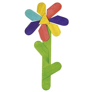 Bețișoare din lemn colorate, mici 50 bucăți - Img 2