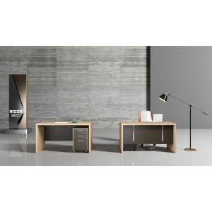 Birou de lucru Milano, 1400 x 700 x 750 mm, stejar deschis și gri, RFG - Img 4