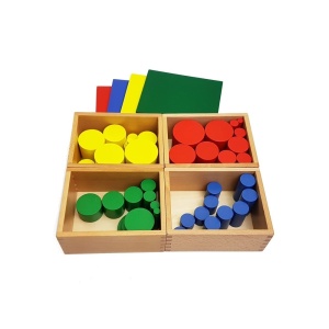 Cilindri colorați din lemn Montessori (set mare)