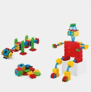 Constructor waffle "Lumea Roboților" din 258 piese în cutie