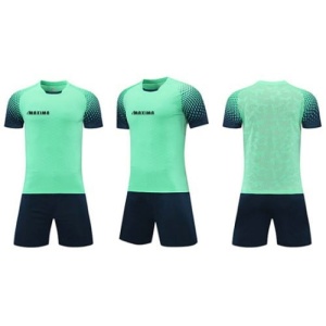 Echipa Fotbal / Volei / Handbal, Set Tricou și Pantaloni Scurt, Verde Deschis cu Negru - Img 3