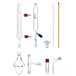EduChem Master 14/23 – Set extins de vase de sticlă (9 piese) cu condensator Liebig - Img 2