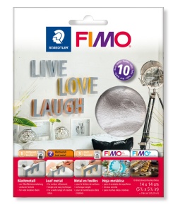 Folie metalică pentru decorație Staedtler Fimo 8781, 10 coli, argintiu