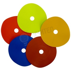 Markere rotunde Ф15 cm cu gaură, 30 buc, 5 culori, set cu suport, Material TPE