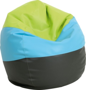 Pouf mare - verde, albastru, gri (grafit)