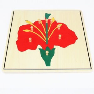 Puzzle botanic din lemn - floare