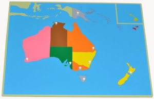 Puzzle Montessori - harta Oceaniei