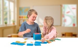 Set de bază Dienes, colorat, din RE-Wood, 141 piese, în cutie - Img 4