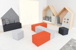 Taburet 2 locuri Red Inflamea