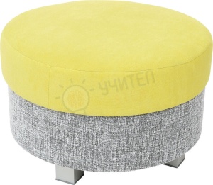 Taburet rotund, gri-verde - picioare pătrate
