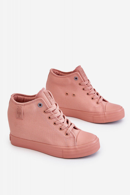 Кецове със скрита платформа Big Star LL274036 SH23864 - розови