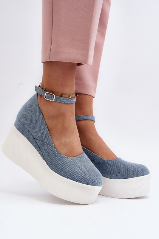 Еспадрили с платформа Malla SH29973 - сини