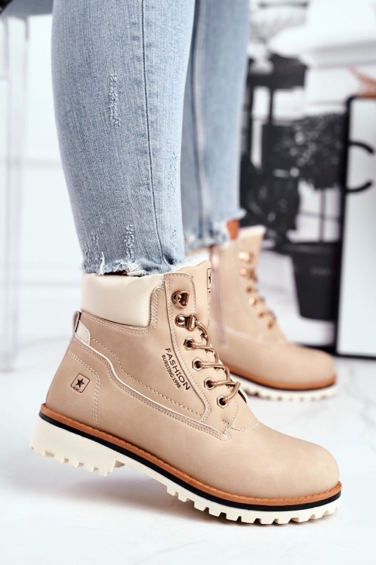 Дамски боти Tiempo SH12917 - бежови