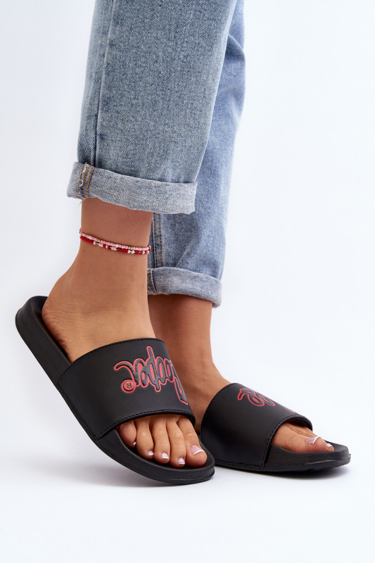 Дамски чехли Lee Cooper LCW-24-42-2483L SH29834 - черно-червени