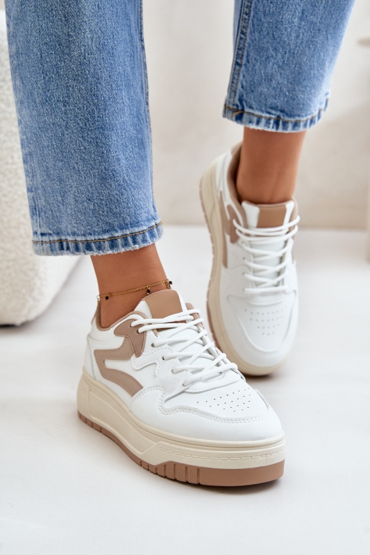 Дамски кецове с платформа Belisso SH33478 - бели