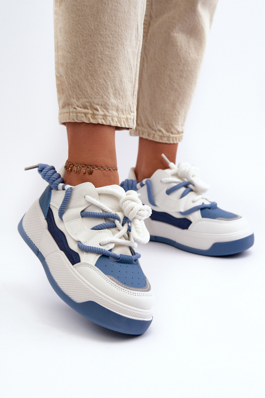 Дамски кецове с платформа Moariella SH31571 - сини