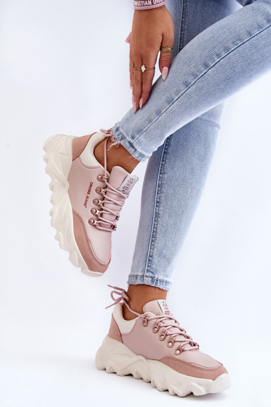 Кецове с платформа Cross Jeans KK2R4072C SH23339 - розови