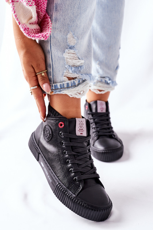 Кецове с чорап Cross Jeans II2R4021 SH16413 - черни
