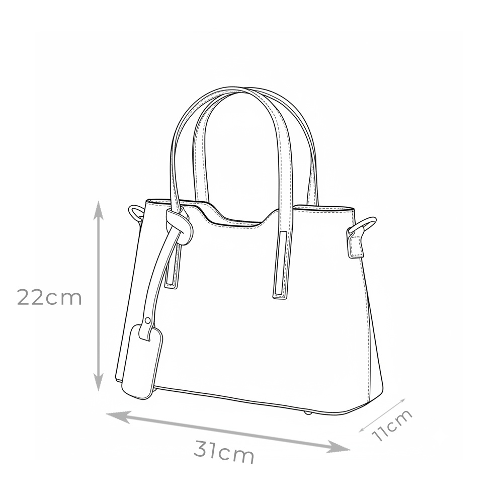 Geanta din piele naturala cu model floral Samantha neagra - imagine 5