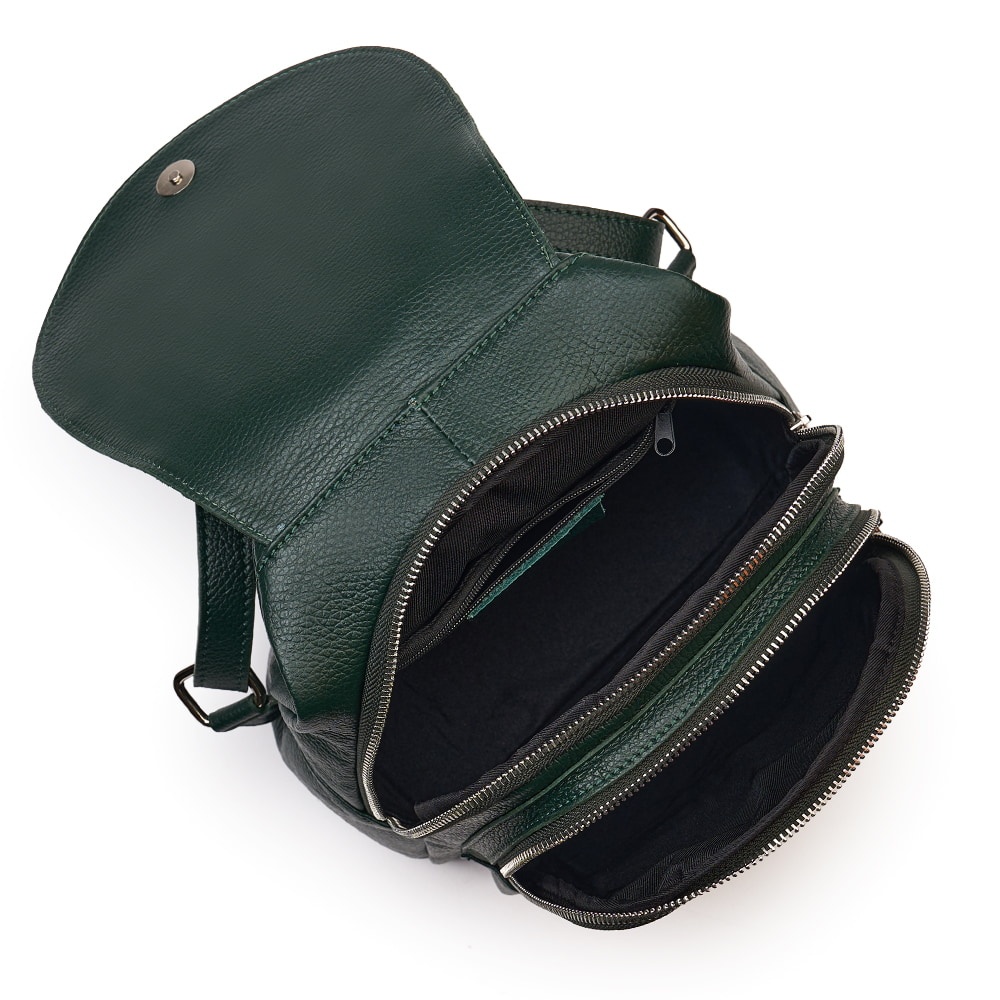 Rucsac din piele naturala Dante verde inchis