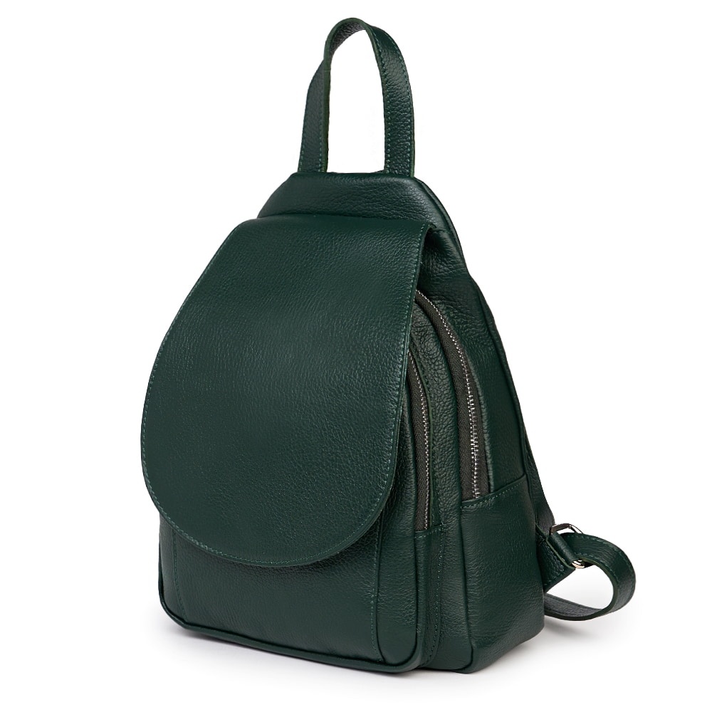 Rucsac din piele naturala Dante verde inchis