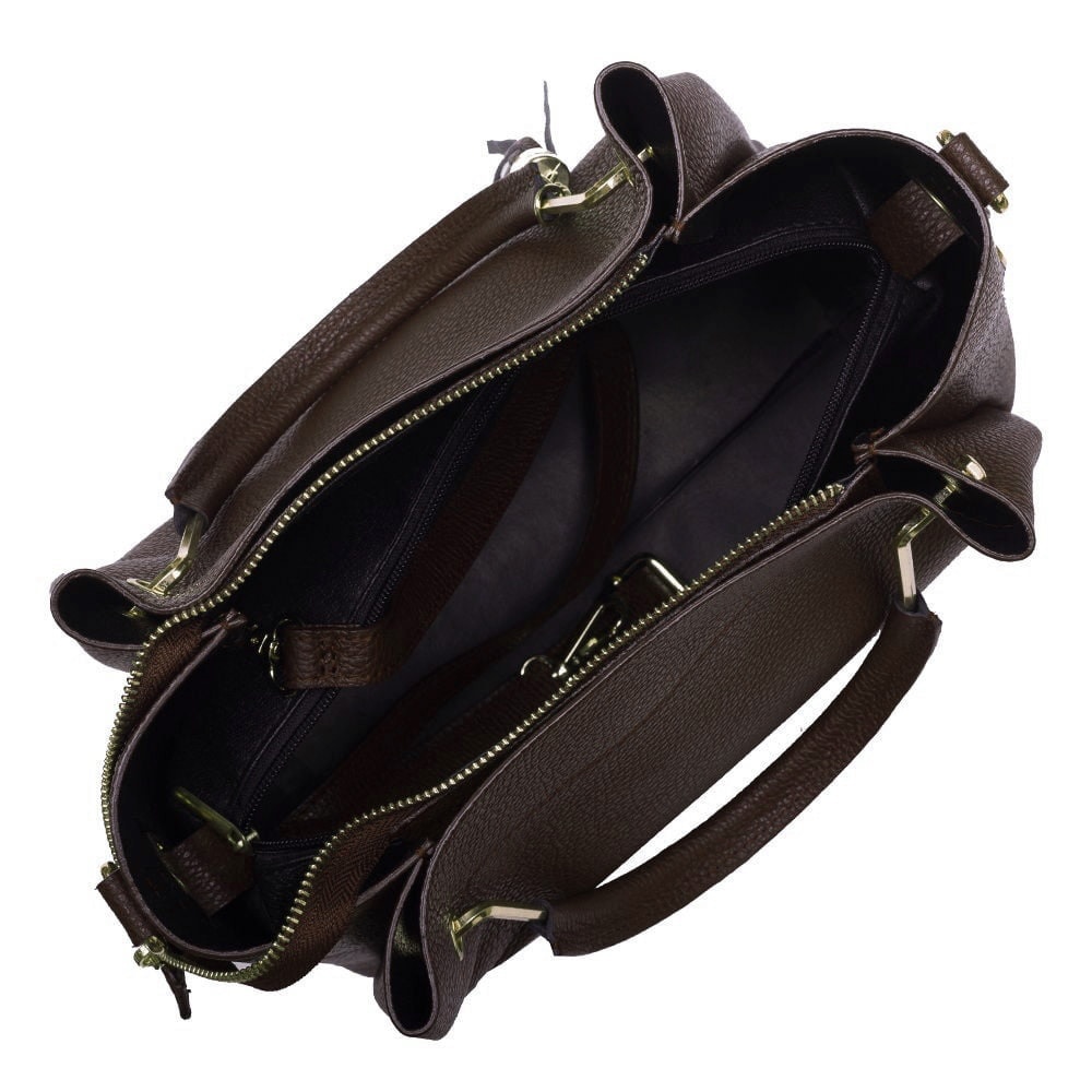 Geanta dama din piele naturala Fabiana maro inchis