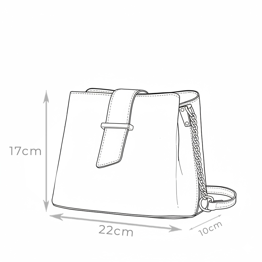 Mini poseta dama din piele Avery portocalie - imagine 5