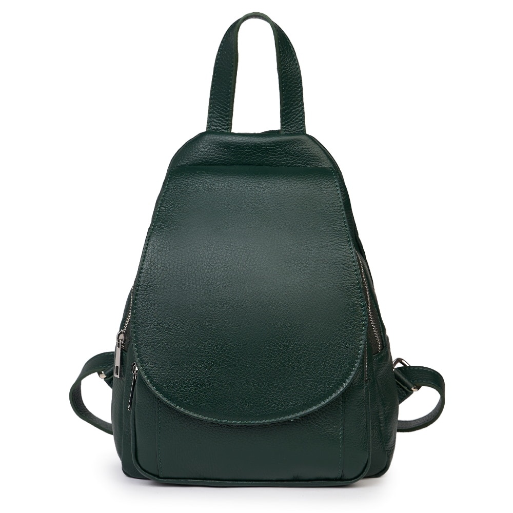 Rucsac din piele naturala Dante verde inchis