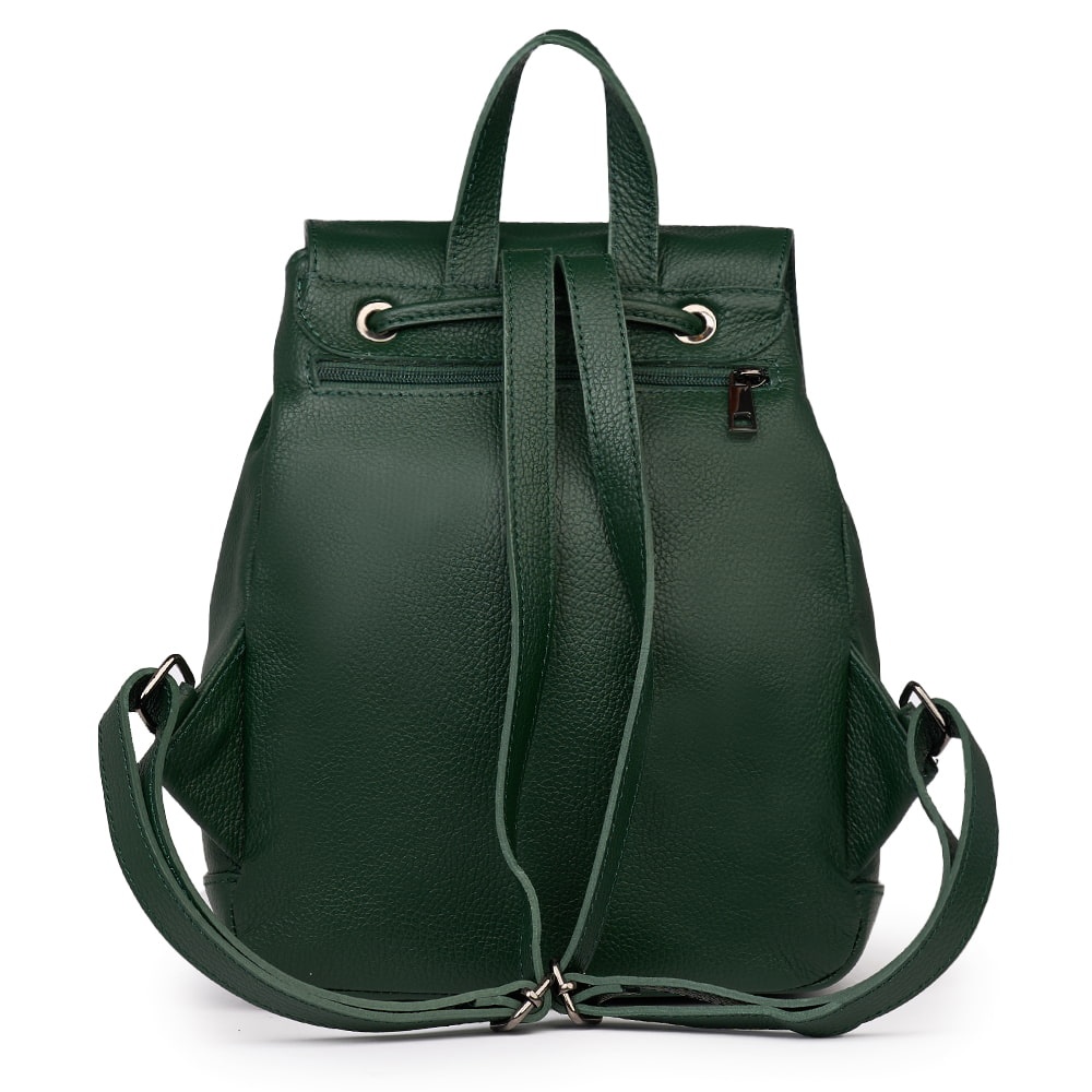 Rucsac piele naturala Jimmy verde inchis - 2 | YEO