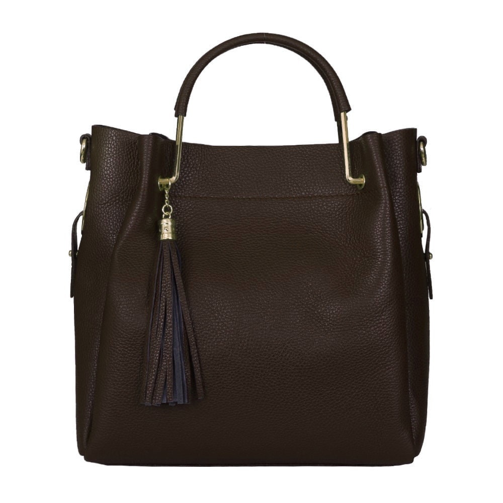 Geanta dama din piele naturala Fabiana maro inchis