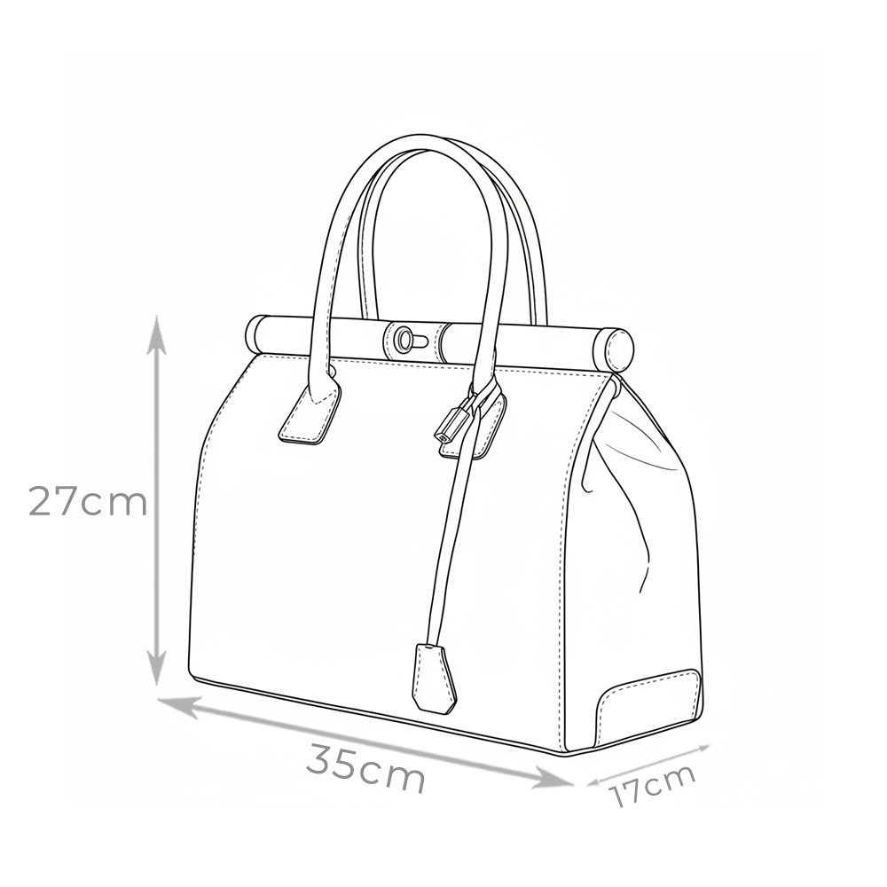 Geanta din piele naturala Bianca crem/maro - imagine 5