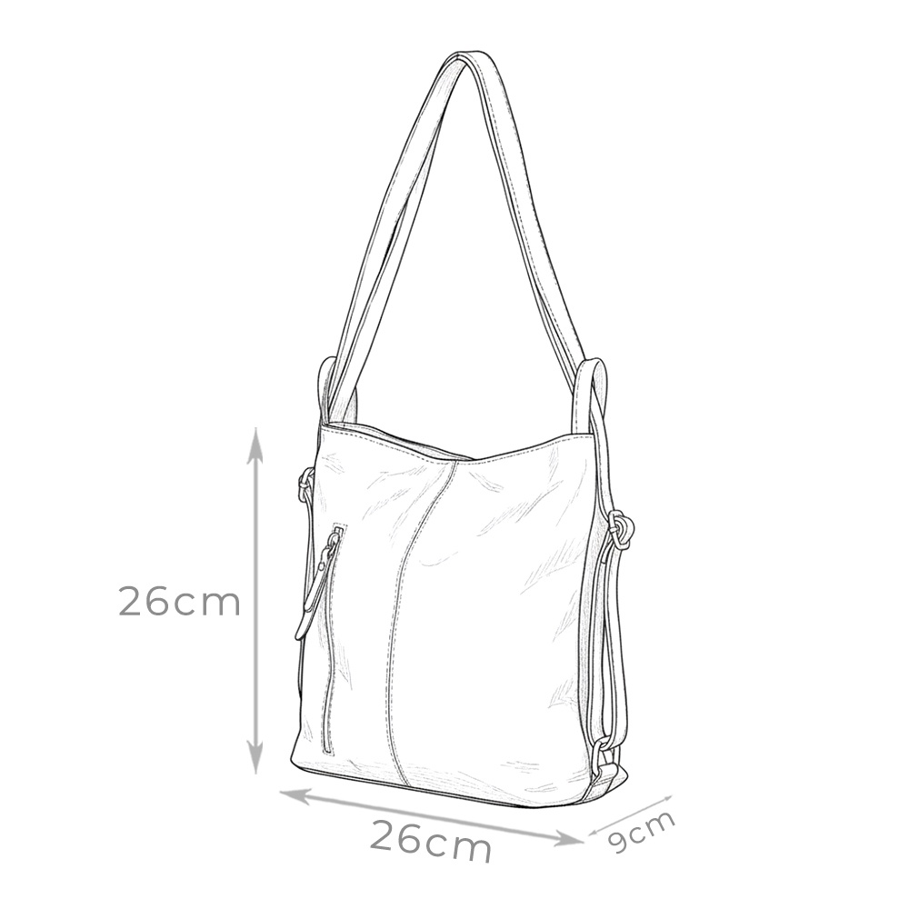 Geanta rucsac 2-in-1 din piele naturala Alesandra bleumarin - imagine 5