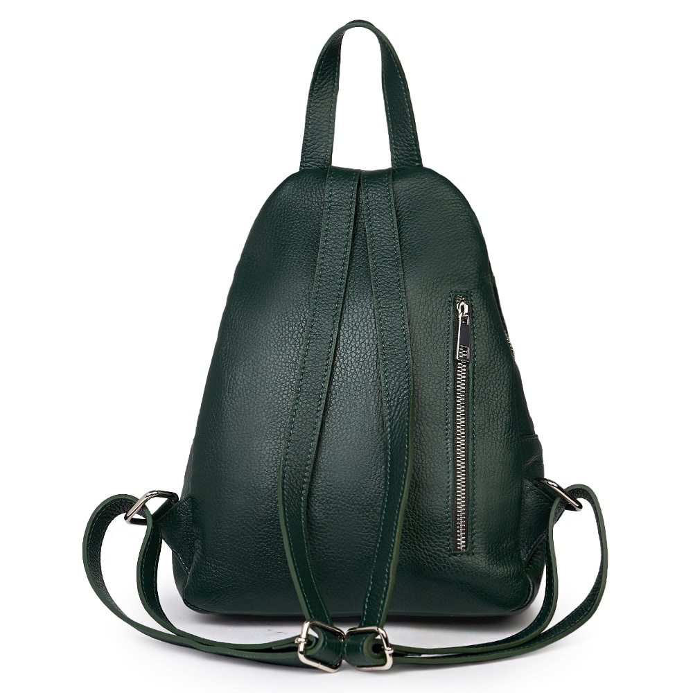 Rucsac din piele naturala Dante verde inchis