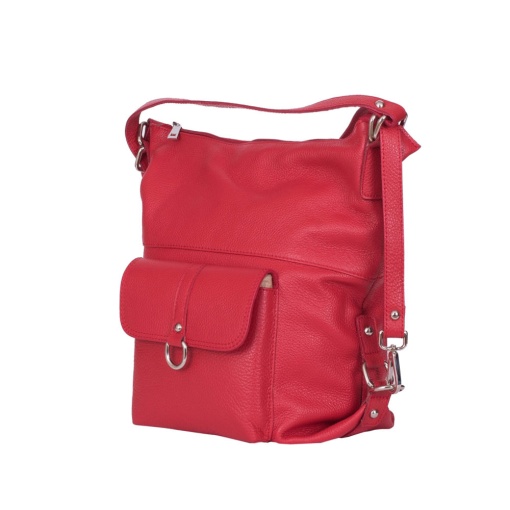 Geanta tip rucsac din piele Monty rosie