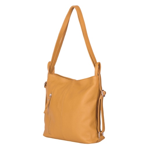 Geanta rucsac 2-in-1 din piele naturala Alesandra galbena
