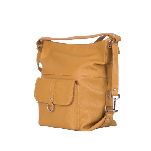 Geanta tip rucsac din piele Monty galbena
