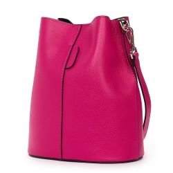 Geanta dama din piele naturala Mimosa fucsia - Img 1