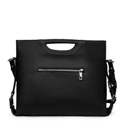 Geanta de dama din piele naturala Agatha neagra - Img 2