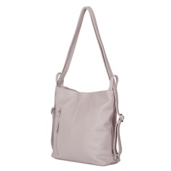 Geanta rucsac 2-in-1 din piele naturala Alesandra gri deschis - Img 1