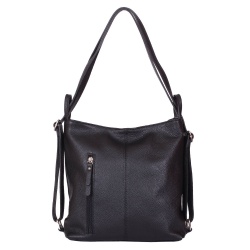 Geanta rucsac 2-in-1 din piele naturala Alesandra neagra - Img 4