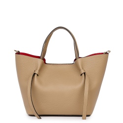 Geanta shopper din piele naturala Veronica bej - Img 4