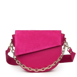 Poseta dama din piele naturala Donna fucsia - Img 4