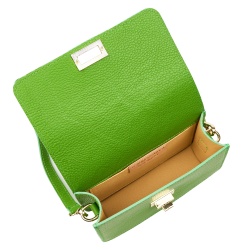 Poseta din piele naturala Mona verde deschis - Img 3