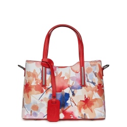 Geanta dama din piele cu model floral Mariella FF4 - Img 4