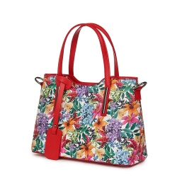 Geanta dama din piele cu model floral Mariella FF5 - Img 1